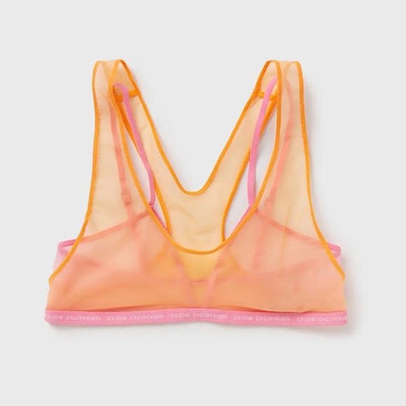Calvin Klein Orange and Pink Sheer Bra - Picture 2 of 8